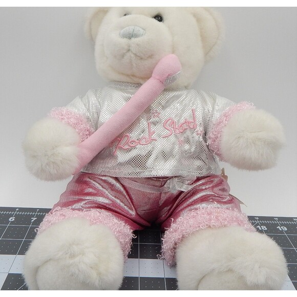Teddy Mountain Pink Sparkle Rock Star Outfit Clothing Microphone 16 Inch - Picture 4 of 5